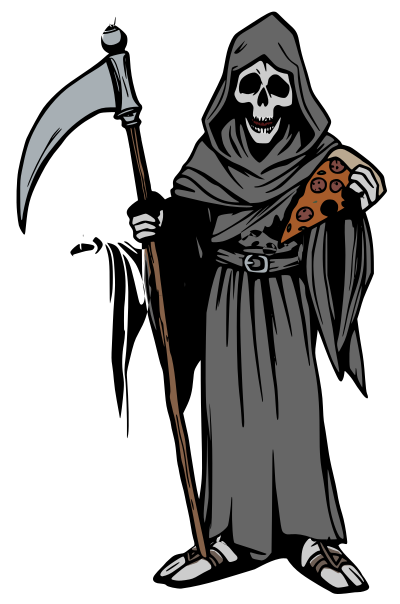 Grim Reaper with a Pizza Slice clipart