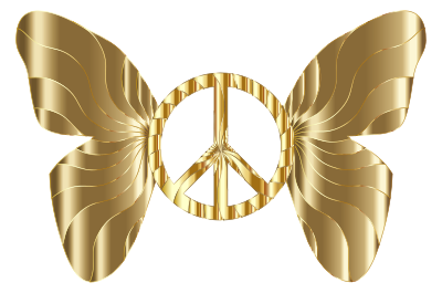 Groovy Peace Sign Butterfly 10 clipart