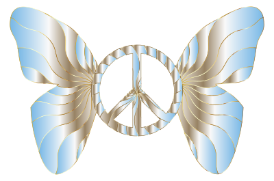 Groovy Peace Sign Butterfly 12 clipart
