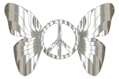 Groovy Peace Sign Butterfly 13 clipart