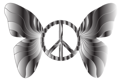 Groovy Peace Sign Butterfly 15 clipart