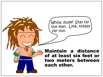 Groovy Social Distancing clipart