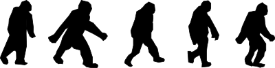 Group of Five Bigfoot Silhouette clipart