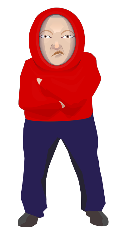 Grumpy Hoodie Man clipart