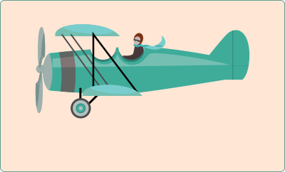 Grüner Doppeldecker, Green Biplane clipart