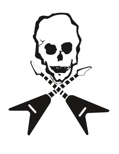 Guitar skull clipart