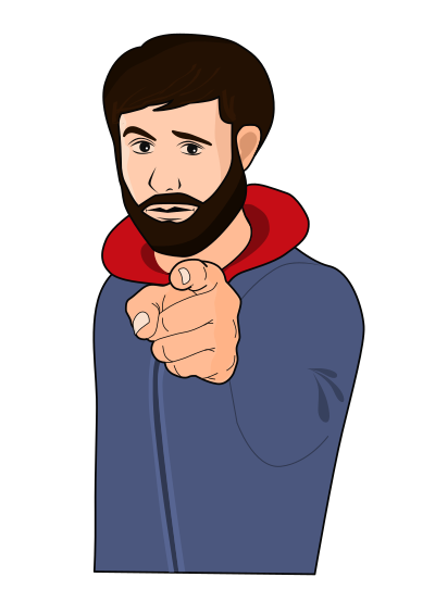 Guy pointing a finger clipart