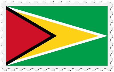 Guyana flag stamp clipart