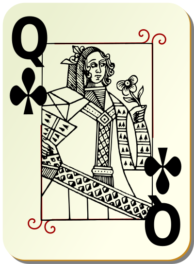 Guyenne deck: Queen of clubs clipart