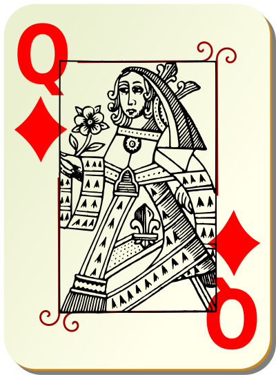 Guyenne deck: Queen of diamonds clipart