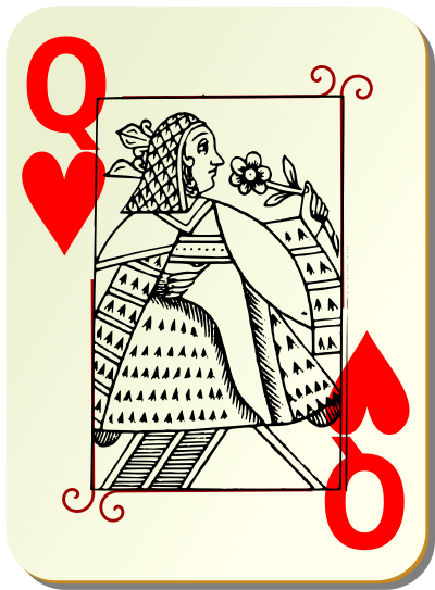 Guyenne deck: Queen of hearts clipart