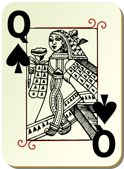 Guyenne deck: Queen of spades clipart