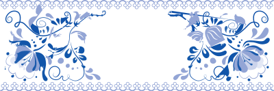 Gzhel flower plants pattern blue clipart