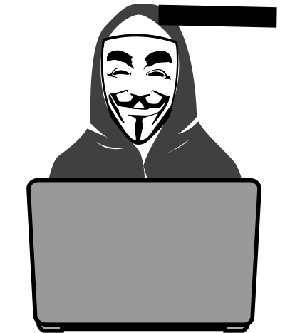Hacker behind pc clipart