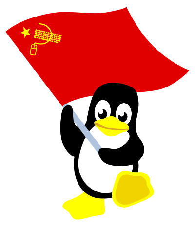 Hacker commie tux clipart