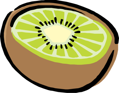 Half a kiwi clipart