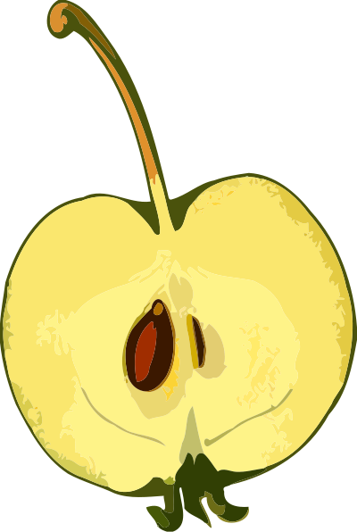 Half-apple (low resolution) clipart