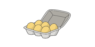 Half Dozen Eggs Open Carton clipart