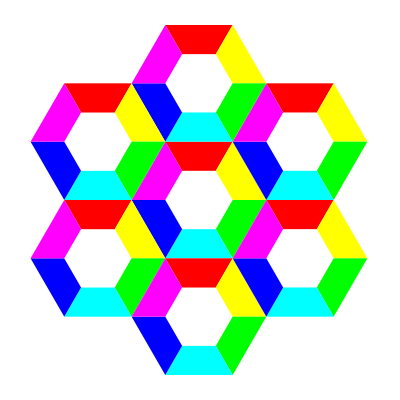 Half hexagon fun clipart