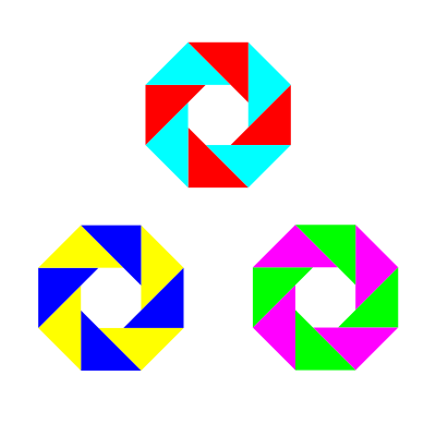 Half squares 3 octogons clipart