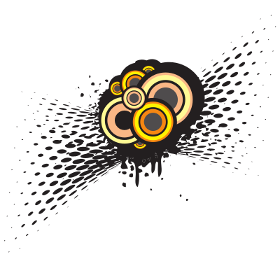 Halftone and ink spatter clipart