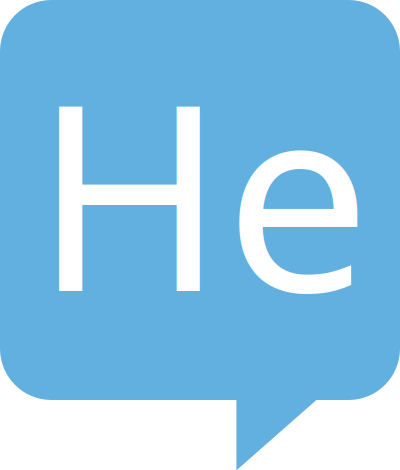 He Logo for Health.SE. No background. White text clipart