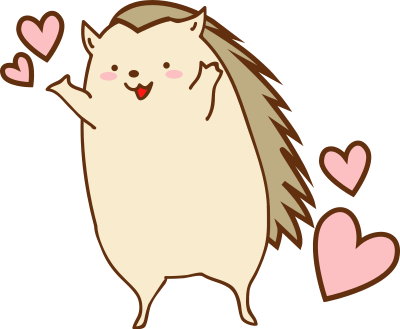 Hedgehog in love clipart