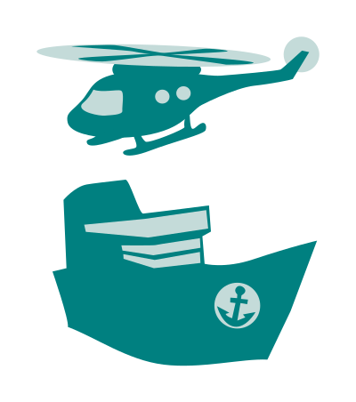 Helicopter and ship clipart