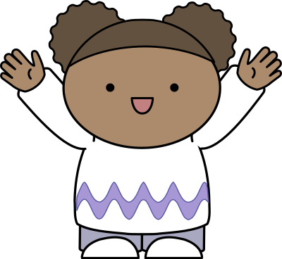 Hello (waving with both hands) clipart