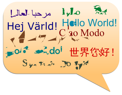Hello, World In Several Languages clipart
