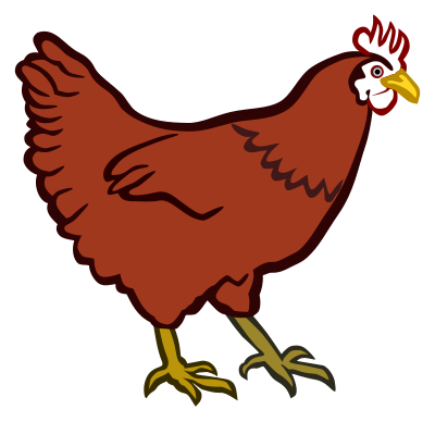 Hen - coloured clipart