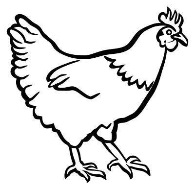 Hen - lineart clipart