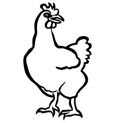 Hen2 - lineart clipart