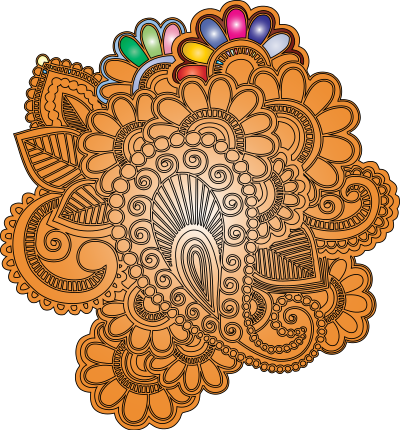 Henna Tattoo Revised Prismatic clipart