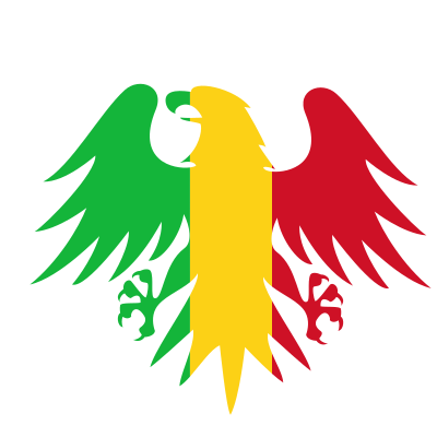 Heraldic symbol with flag of Mali clipart