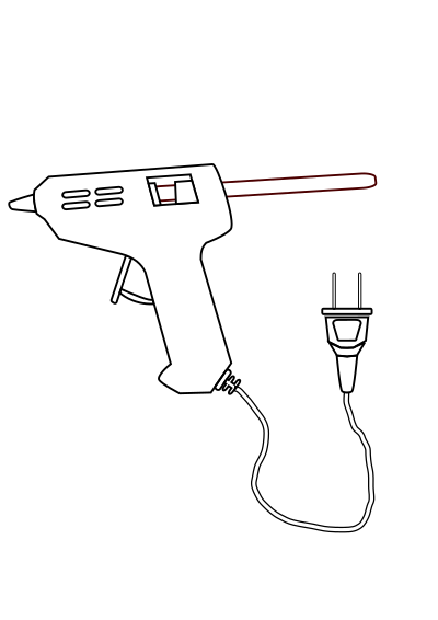 Herramienta pistola silicona pegamento caliente para colorear clipart
