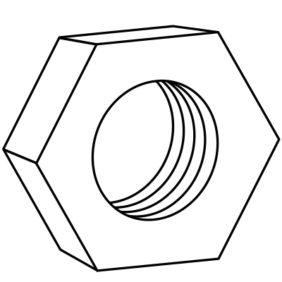 Hex nut for bolts clipart