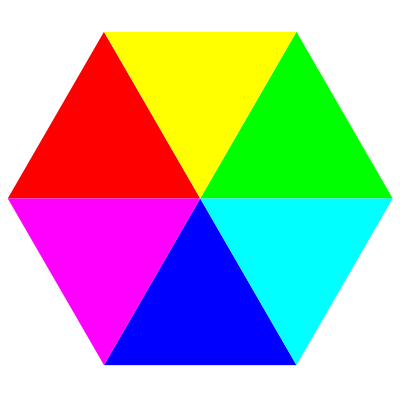 Hexagon 6 color clipart