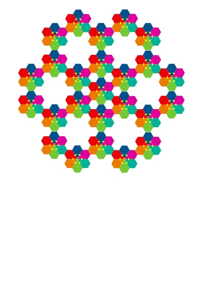 Hexagonal aiflowers 10 clipart