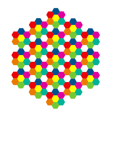 Hexagonal aiflowers 6 clipart