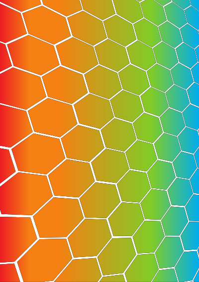 Hexagonal pattern gradient colour clipart