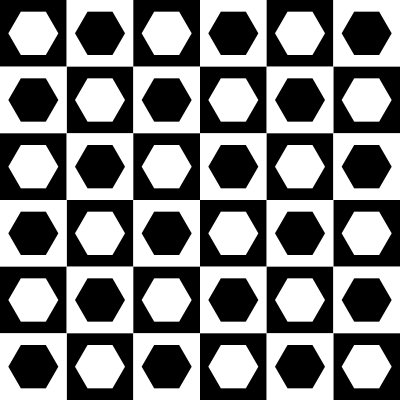 Hexagons in chessboard clipart