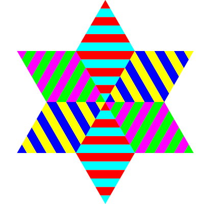 Hexagram triangle stripes clipart