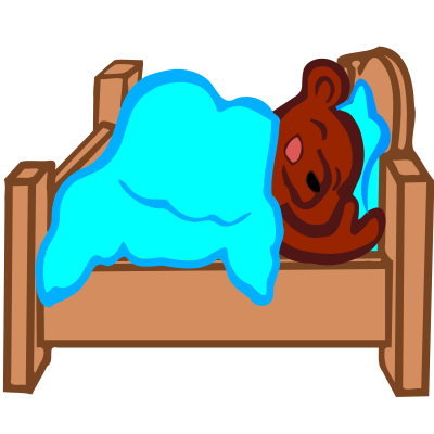 Hibernating bear - coloured clipart