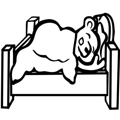 Hibernating bear - lineart clipart