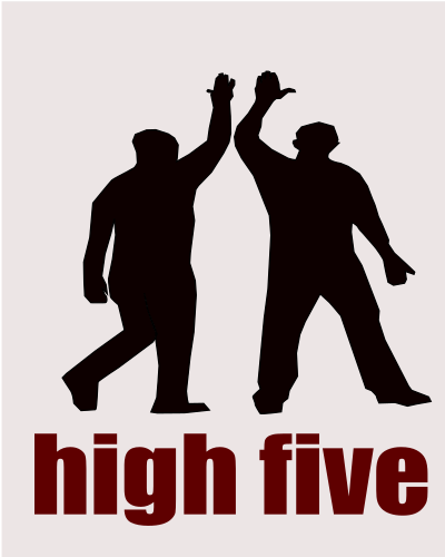 High five as hand gesture clipart