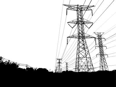 High Voltage Power Lines Silhouette clipart