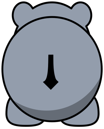 Hippo BACK clipart