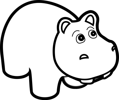Hippo Line Art clipart