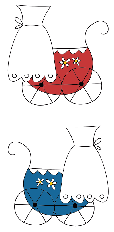 His And Hers Baby Carriages clipart